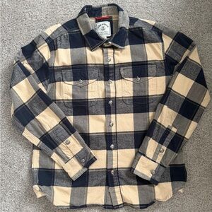 Iron & Resin Beige and Navy Plaid Button-Down Shirt
